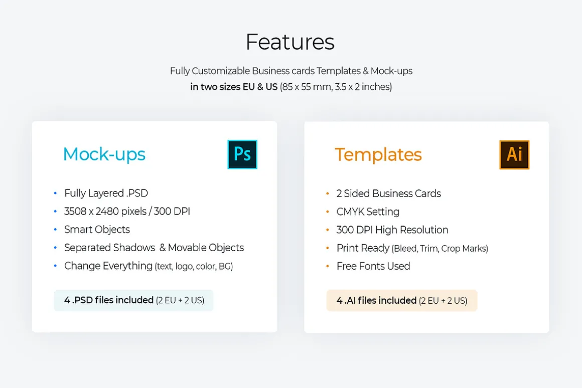Business card Template & Mock-up
