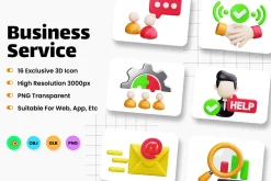Business Service 3D Icons