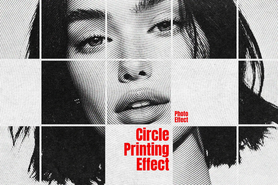 B&W Circle Printing Effect