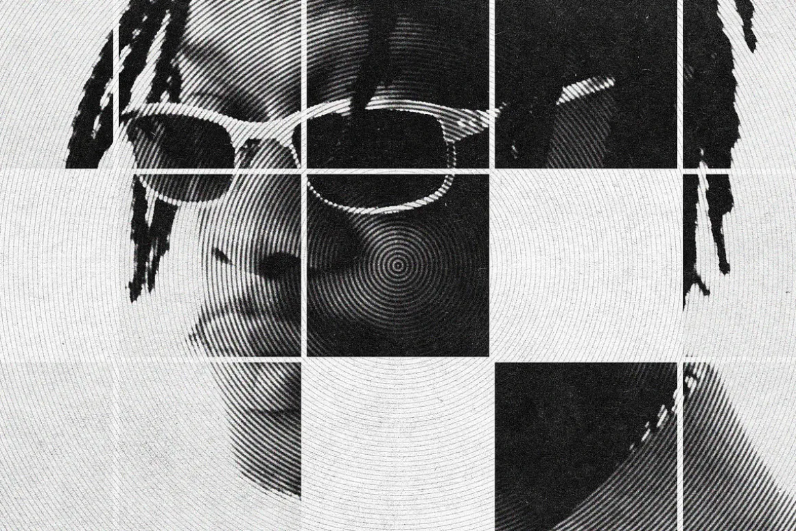 B&W Circle Printing Effect