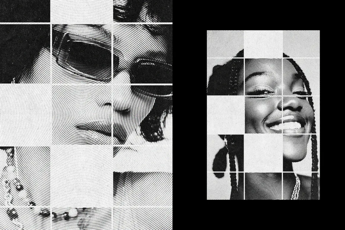 B&W Circle Printing Effect