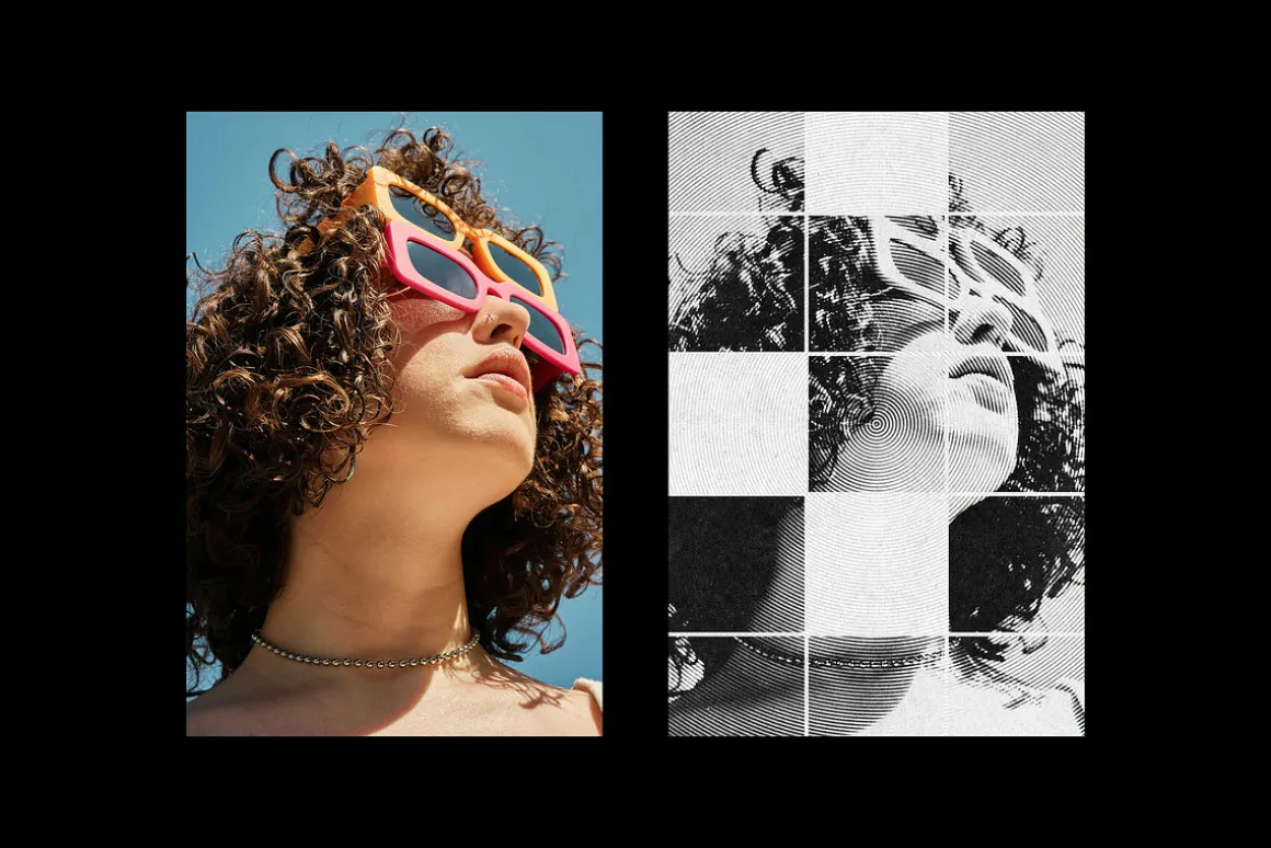 B&W Circle Printing Effect