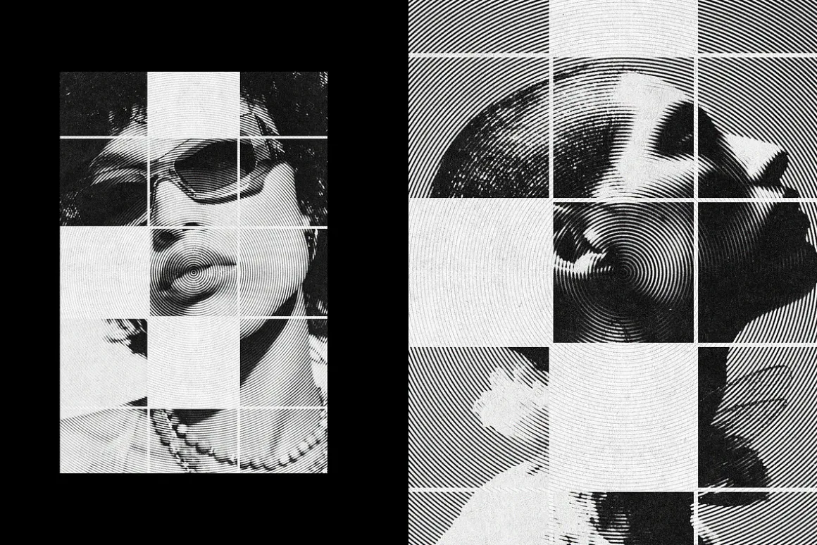 B&W Circle Printing Effect