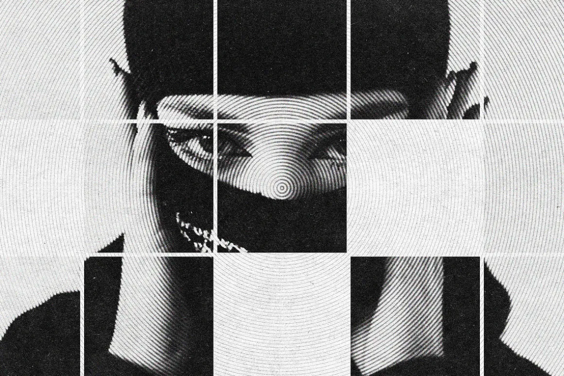 B&W Circle Printing Effect