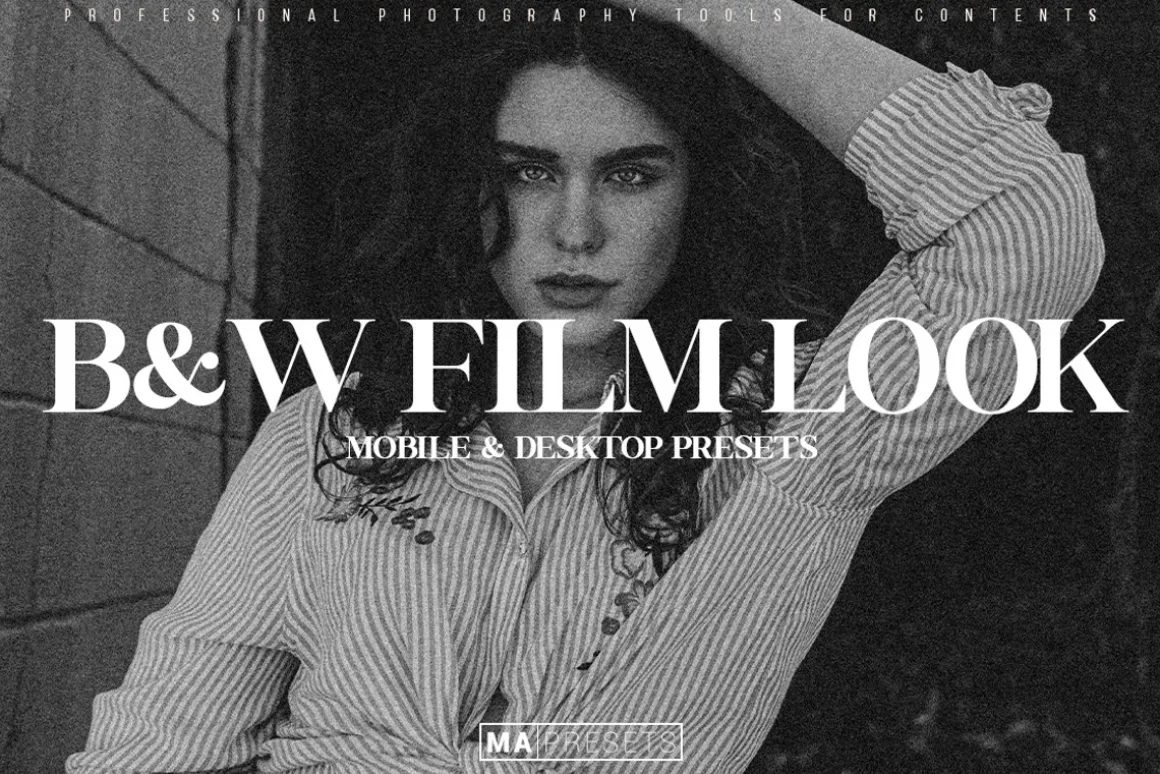 10 B&W FILM LOOK Lightroom Presets