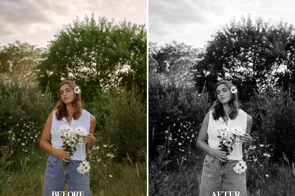 10 B&W FILM LOOK Lightroom Presets