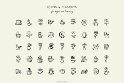 CAFÉ & COFFEE line art illustrations