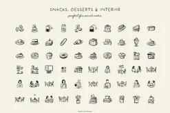 CAFÉ & COFFEE line art illustrations