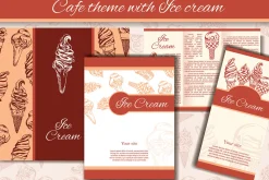 Cafe theme with ice cream