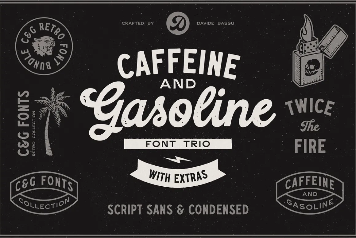 Caffeine & Gasoline Fonts + Extras