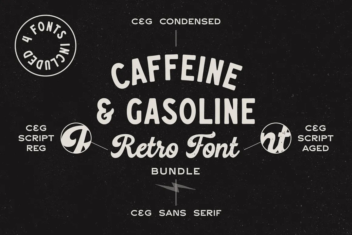 Caffeine & Gasoline Fonts + Extras