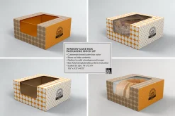 Cake Window Box Packaging Mockup