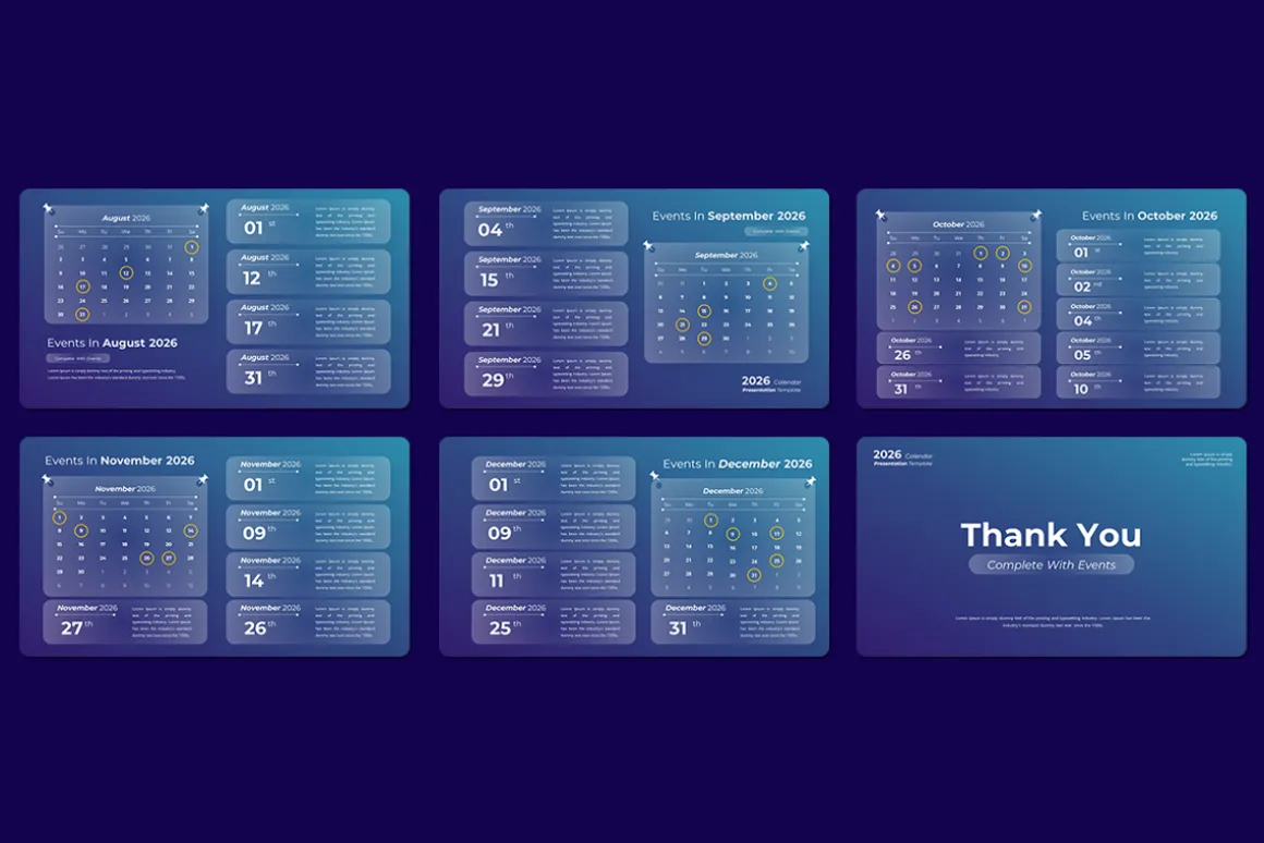 2026 Calendar - PowerPoint Template