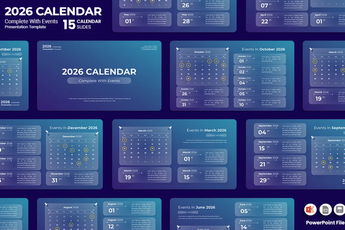 2026 Calendar - PowerPoint Template