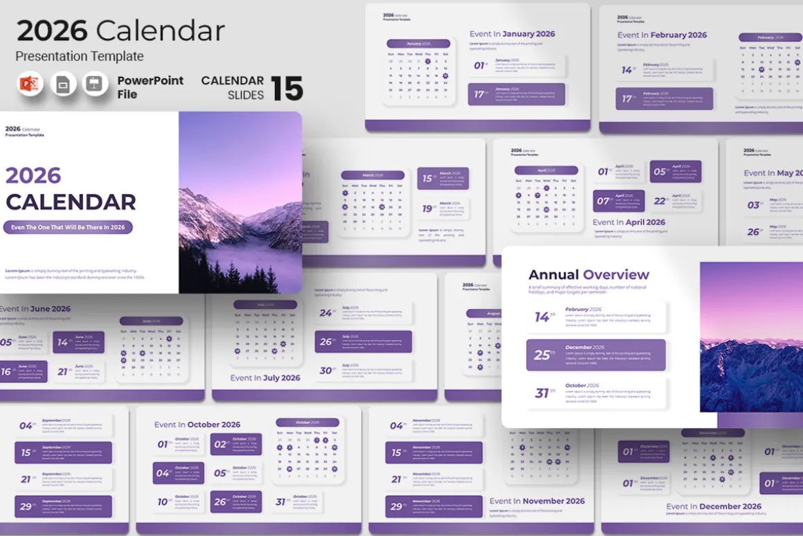 2026 Calendar - PowerPoint Template