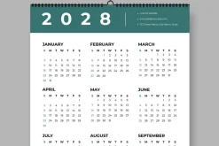 Calendar Set For 2025 To 2028 Years