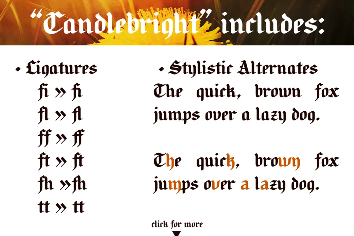 Candlebright blackletter font