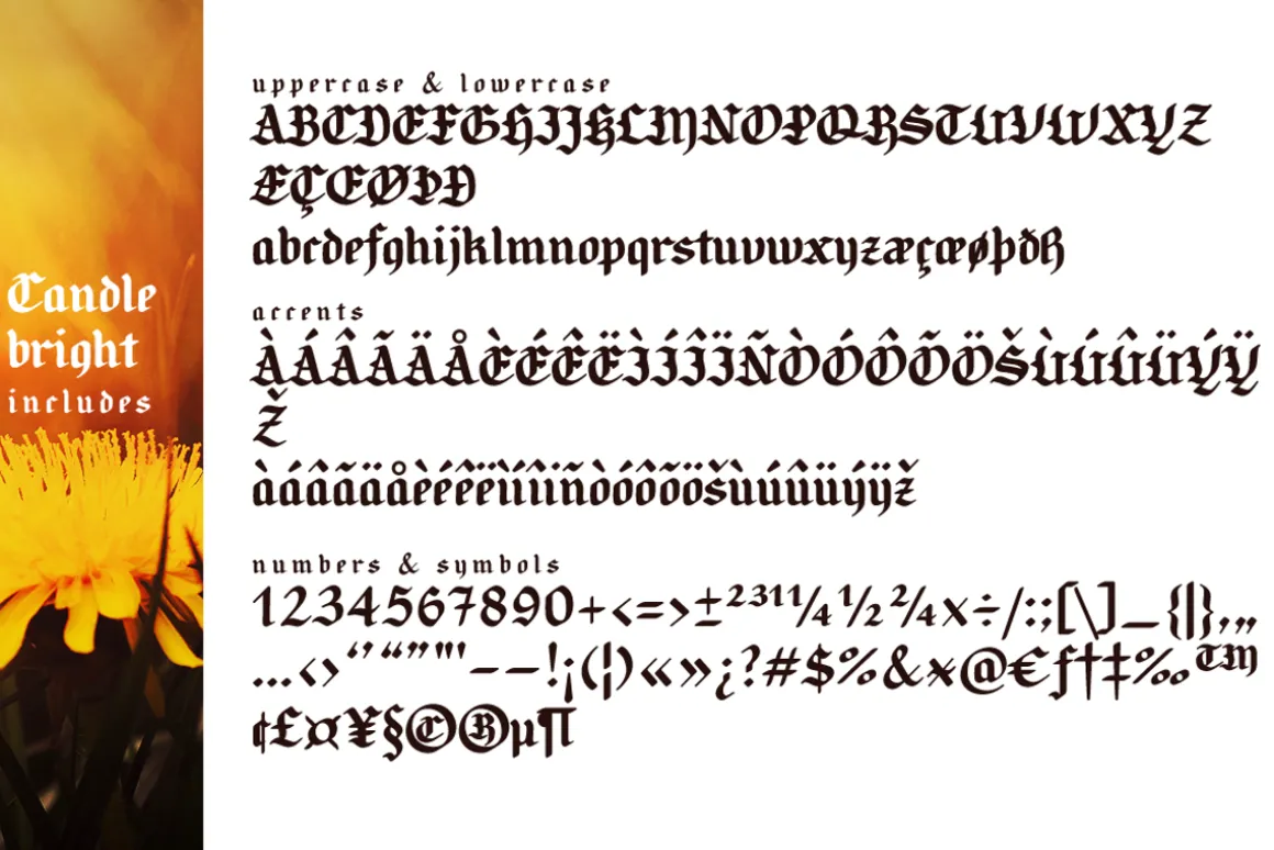 Candlebright blackletter font