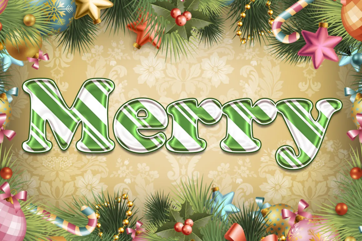 Candy Cane Text for Photoshop