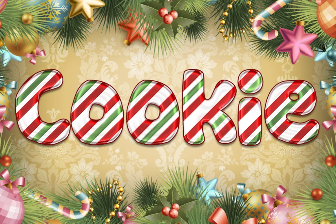 Candy Cane Text for Photoshop