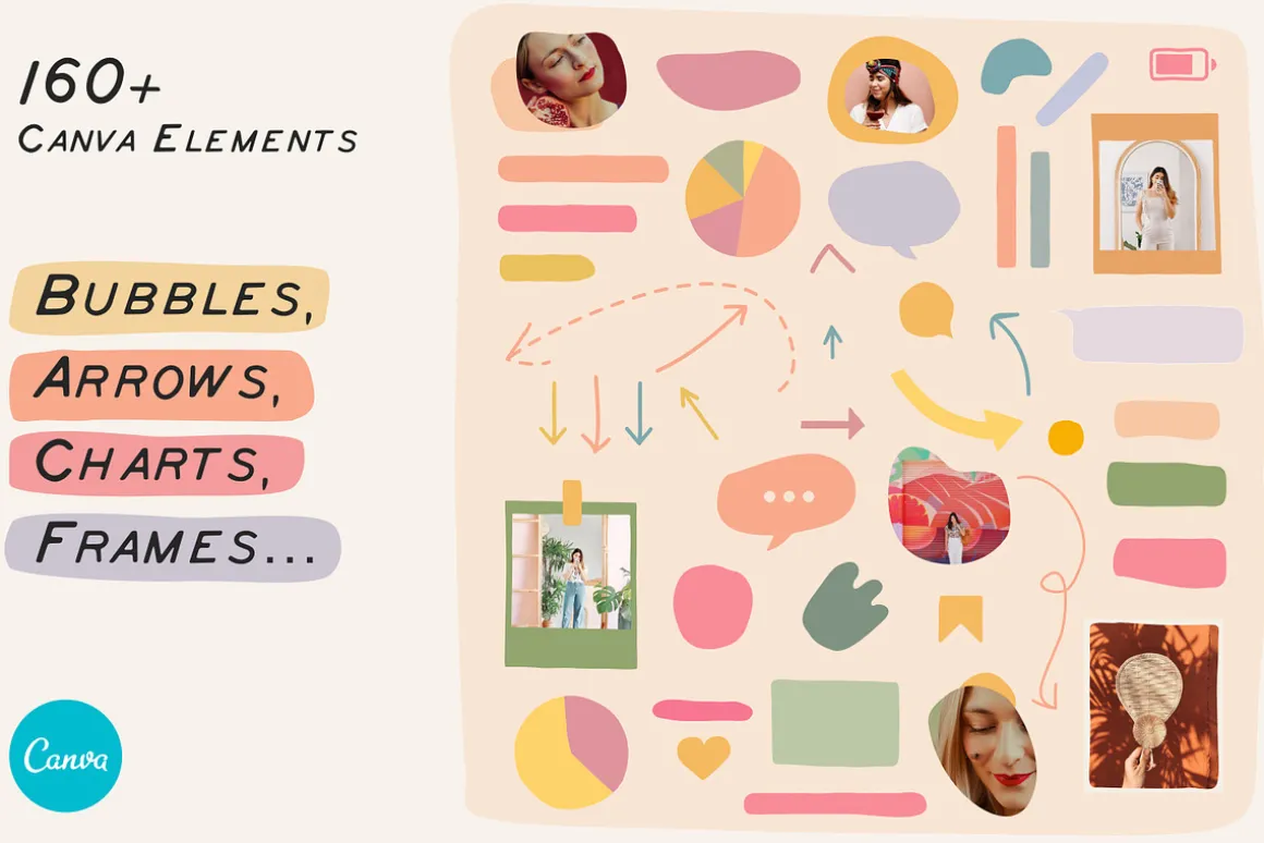 CANVA Elements Bubbles Arrows Frames