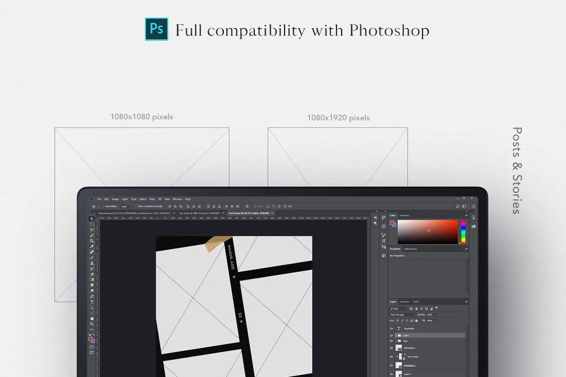 CANVA & PS / 120 Film Frames