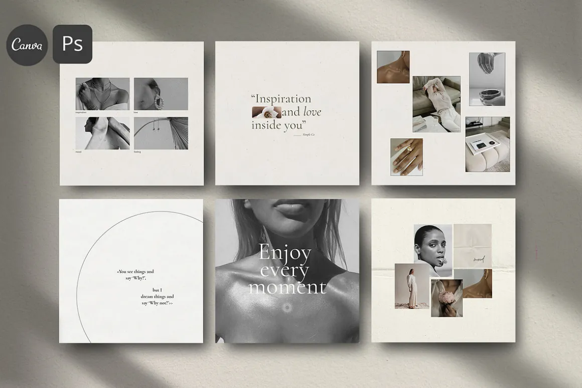 CANVA & PS/Paper love Instagram pack
