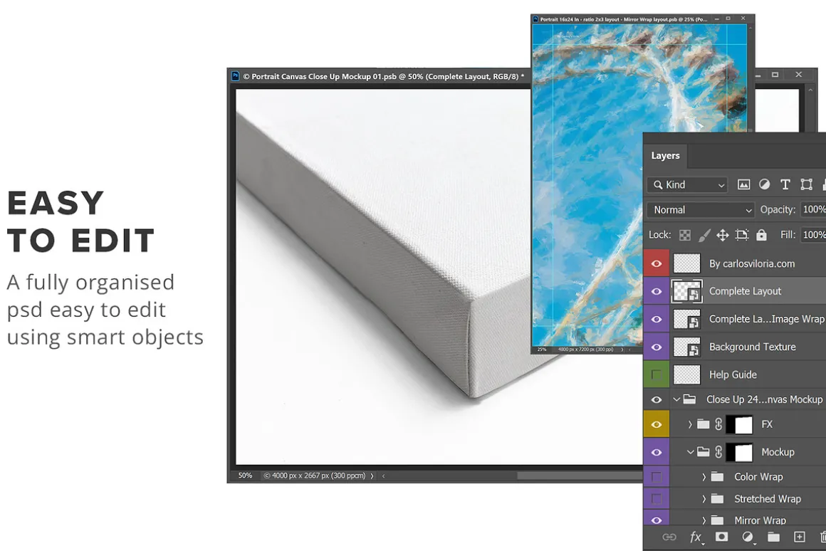 Canvas Close-Up Mockups