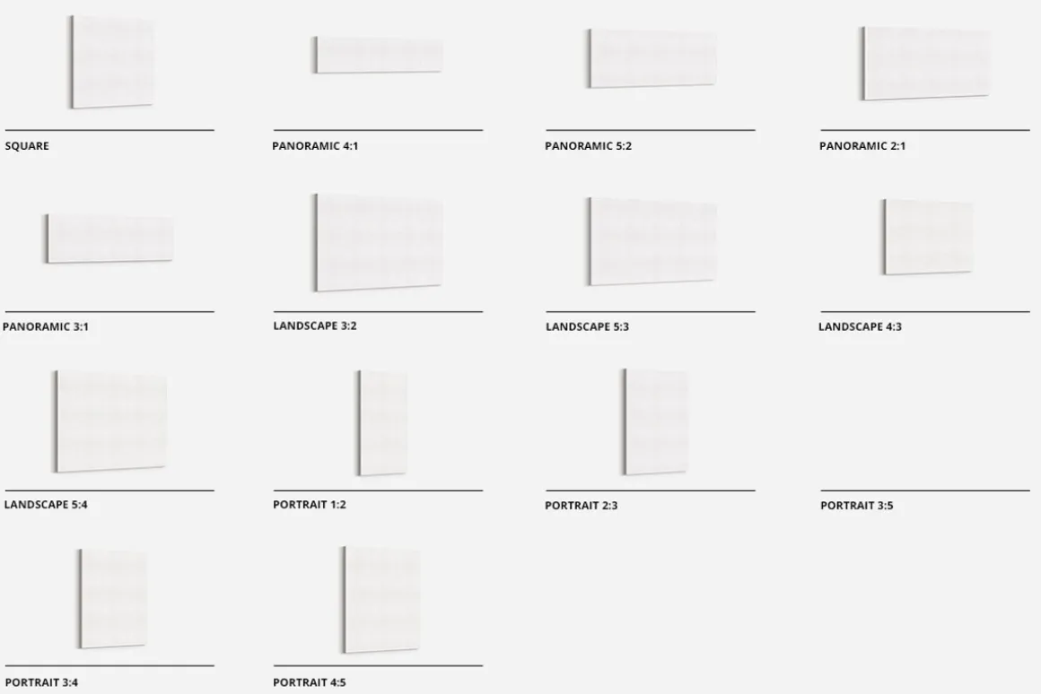 Canvas Print Many Sizes Mockup Set