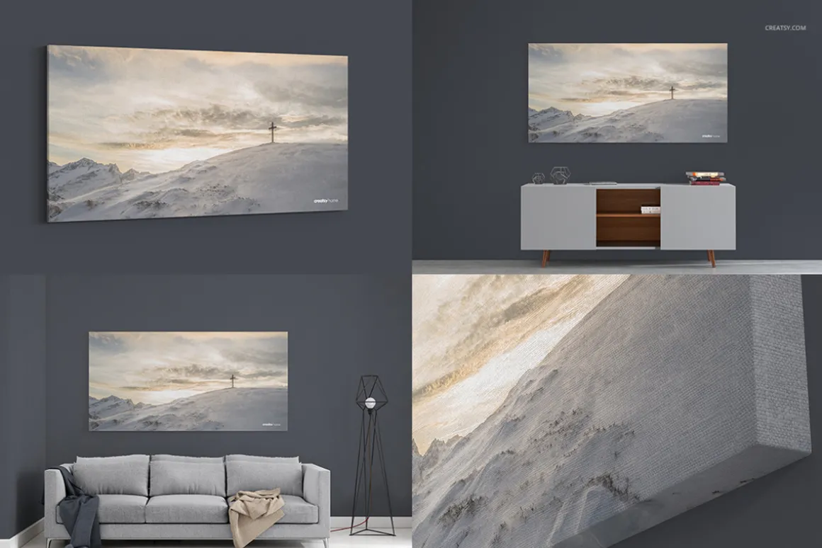 Canvas Print Many Sizes Mockup Set