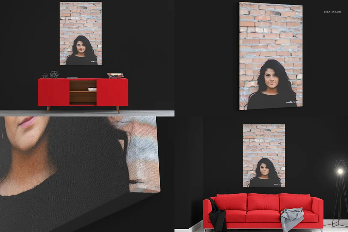 Canvas Print Many Sizes Mockup Set