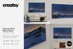Canvas Print Many Sizes Mockup Set