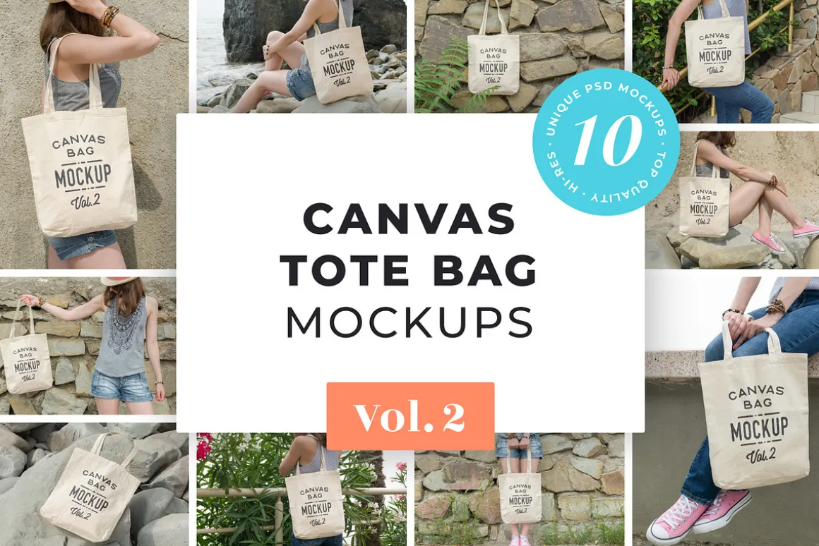 Canvas Tote Bag Mockups Pack Vol. 2
