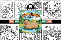 Capybara Kids Coloring Book Pages