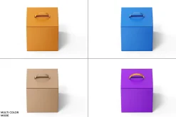 Cardboard Box Mockup with Handle