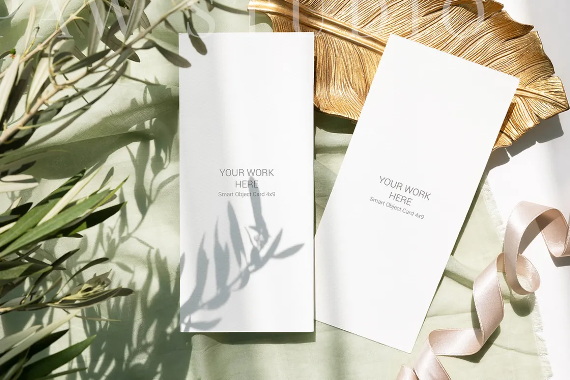 Card Mockup 4x9 Menu Olive p2