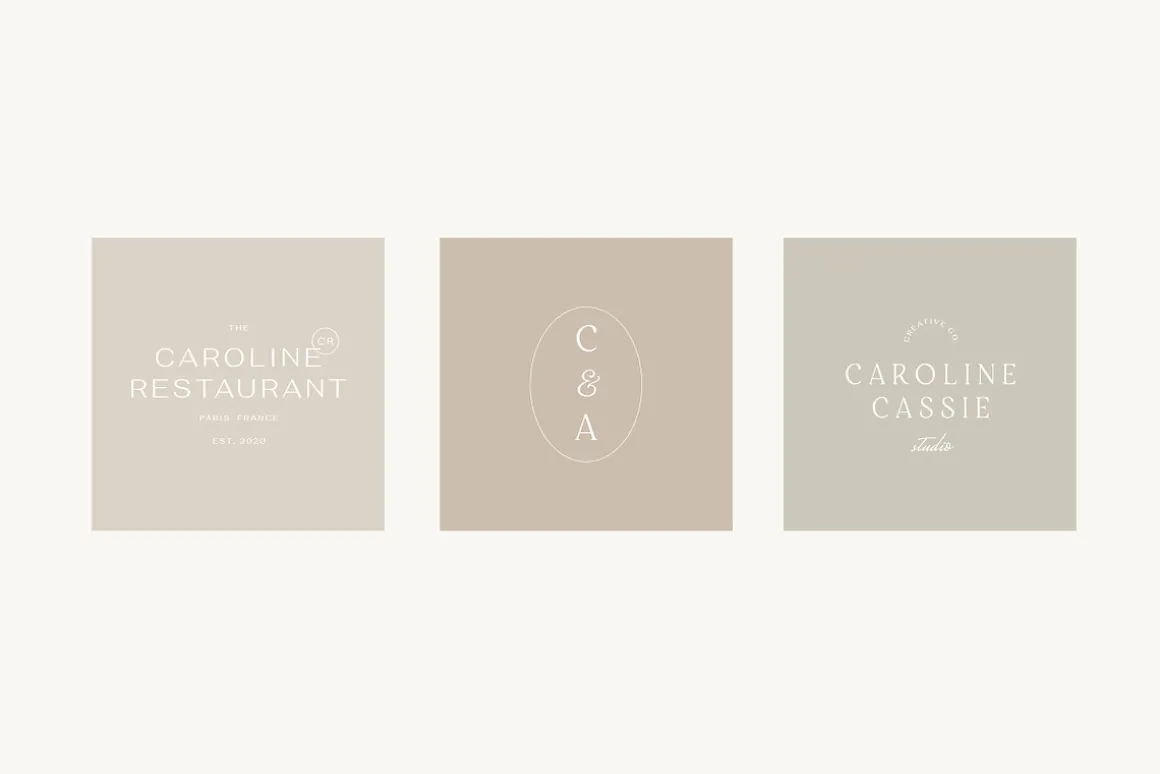 Caroline Minimal Logo Kit Ai,Eps,Psd