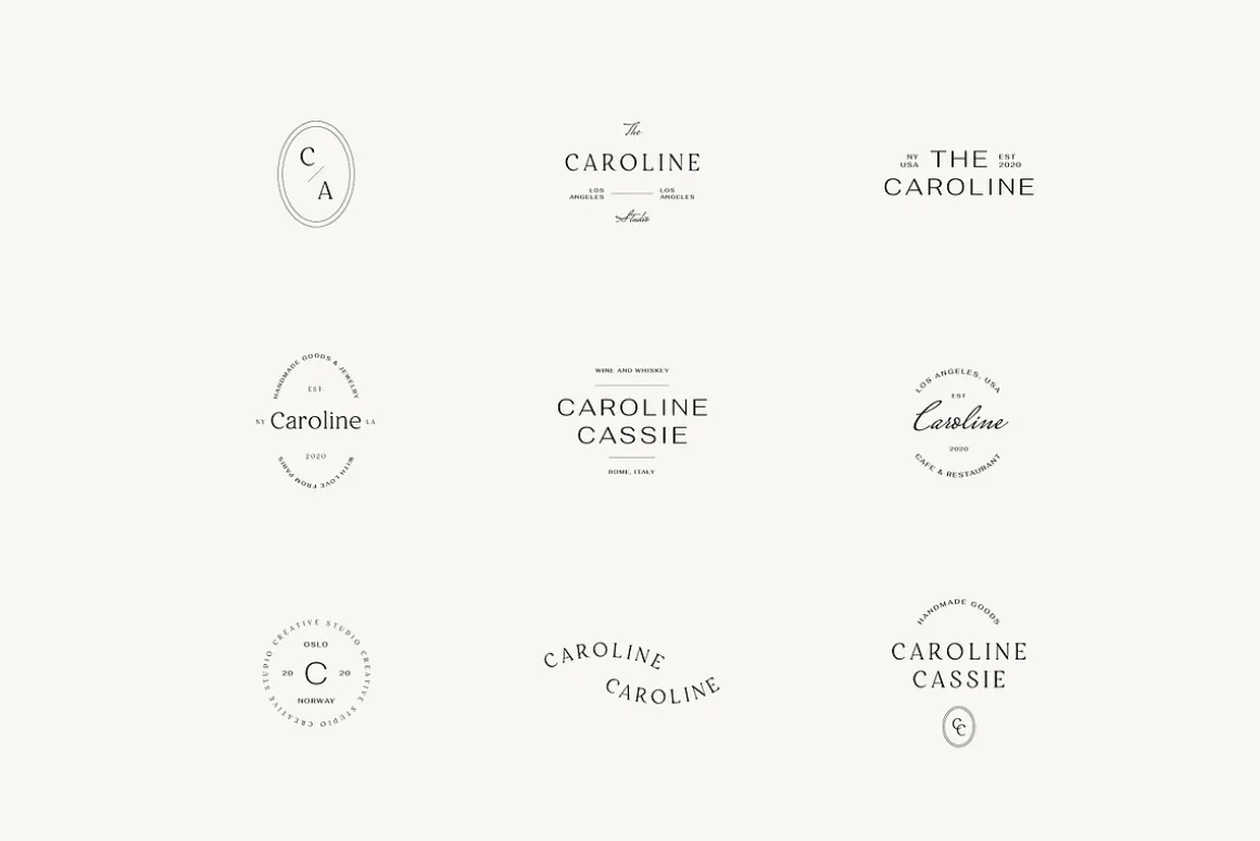 Caroline Minimal Logo Kit Ai,Eps,Psd