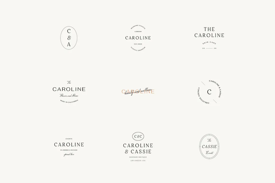 Caroline Minimal Logo Kit Ai,Eps,Psd
