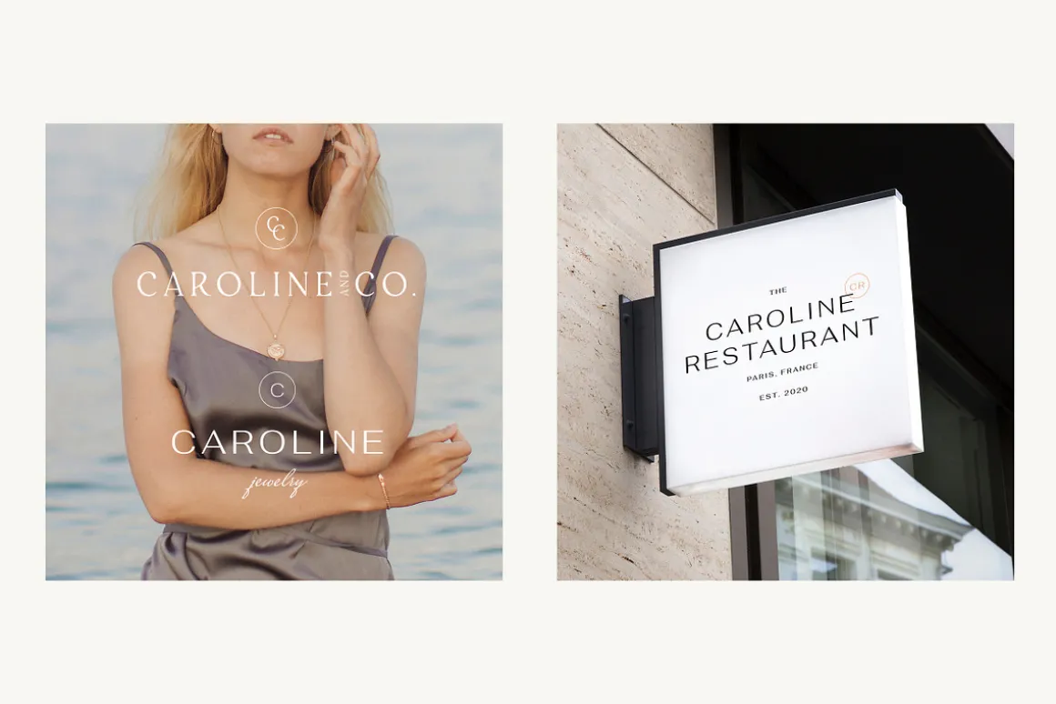 Caroline Minimal Logo Kit Ai,Eps,Psd