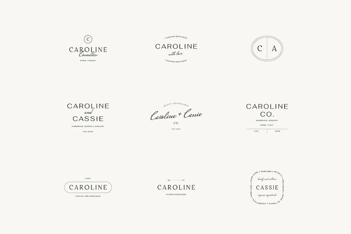 Caroline Minimal Logo Kit Ai,Eps,Psd