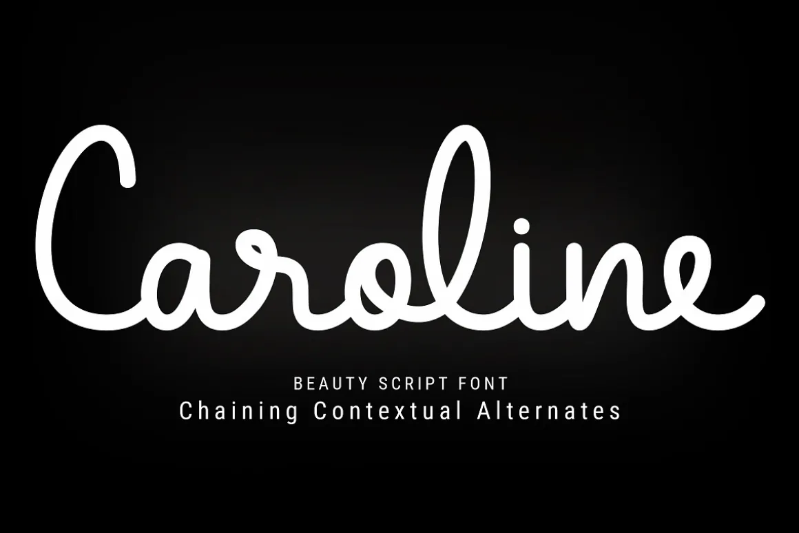 Caroline - monoline script font