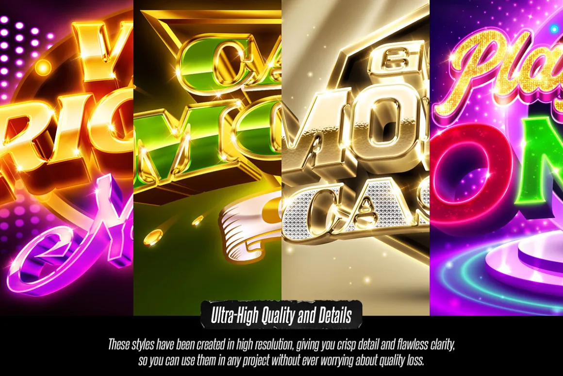 Casino Game Text Effects (12 PSDs)
