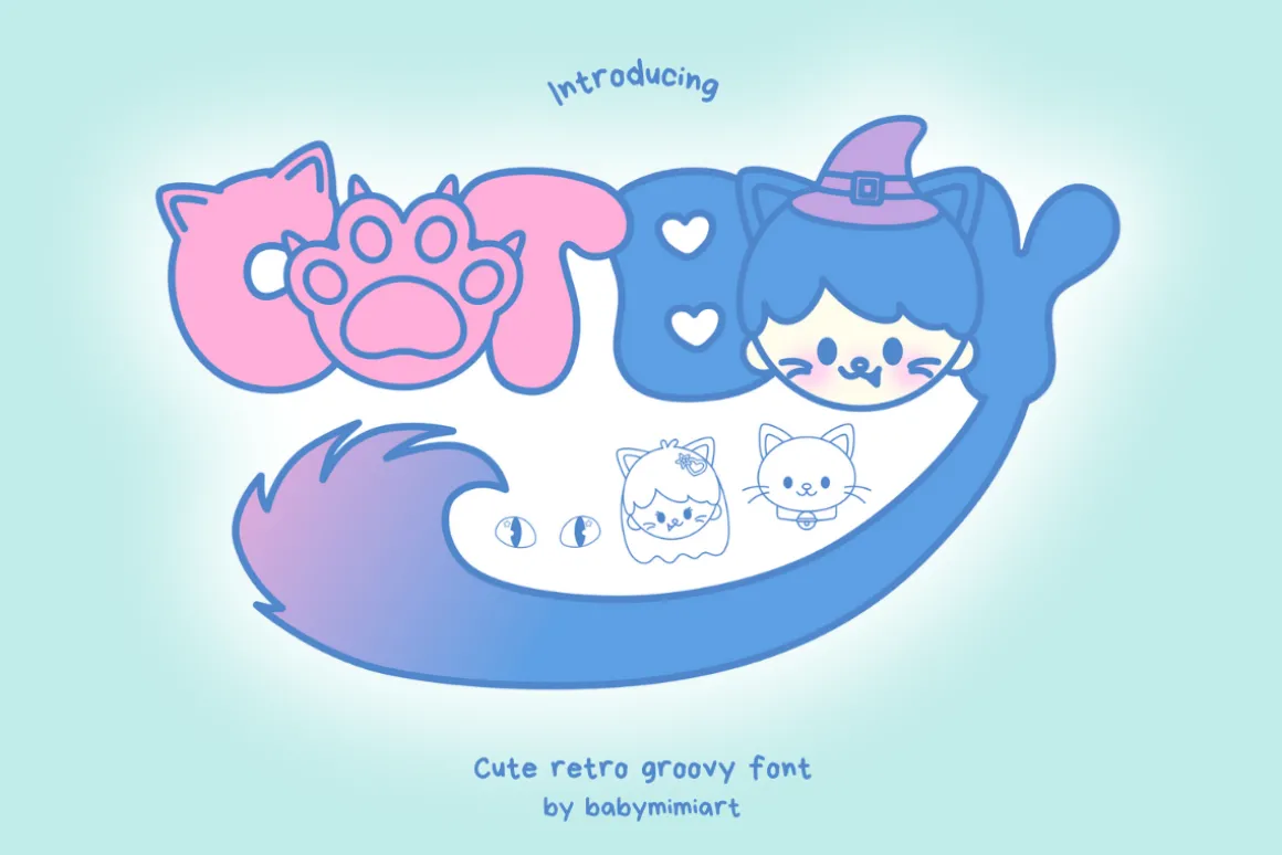Cat Boy Retro Groovy Font