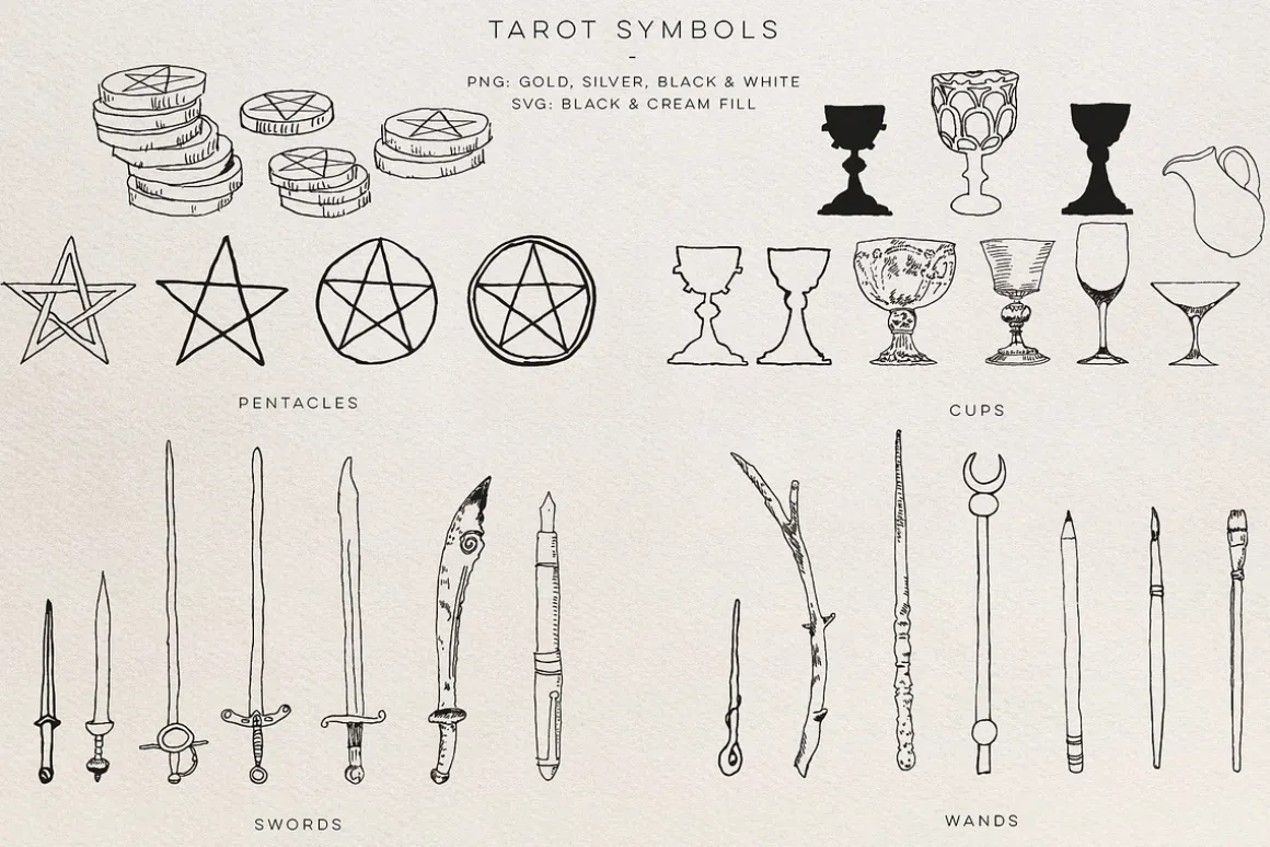 Celestial Oracle: Tarot Clipart SVGs