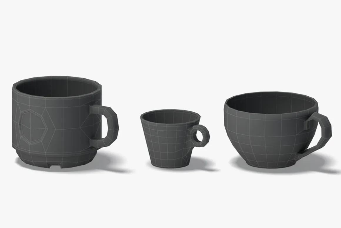18 Ceramic Mugs 3D Model