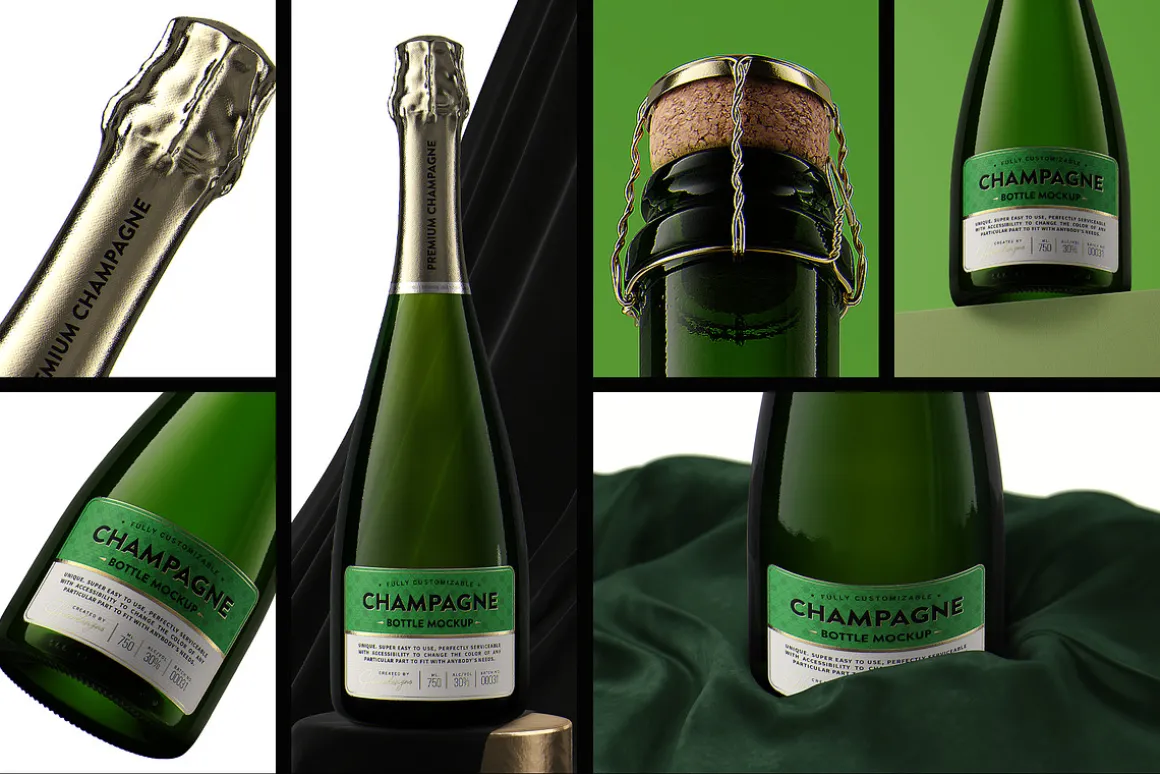 Champagne Bottle Mockup V2