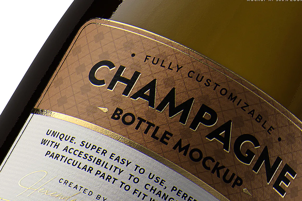 Champagne Bottle Mockup V2