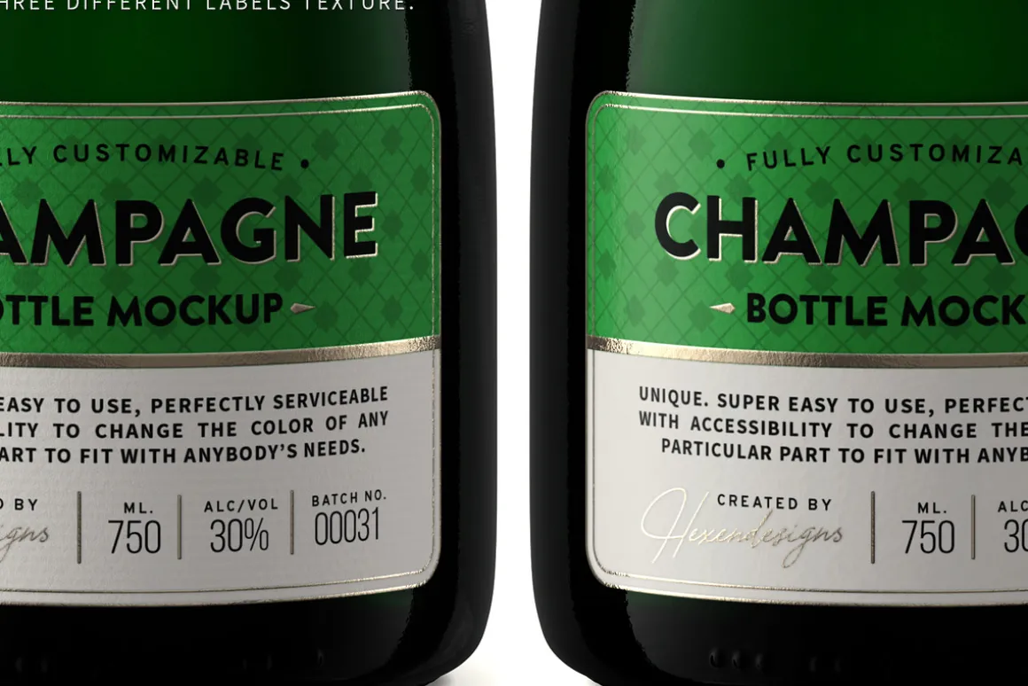 Champagne Bottle Mockup V2