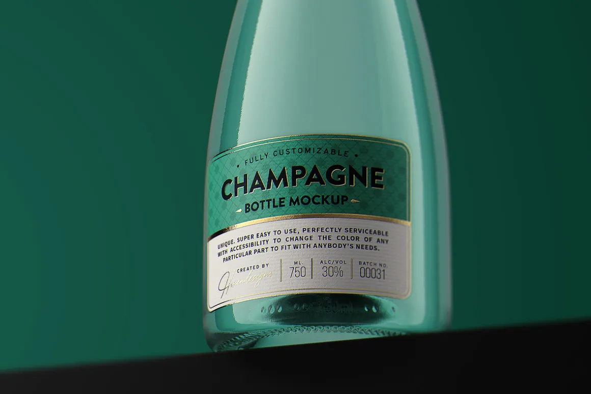 Champagne Bottle Mockup V2